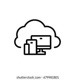 Information Technology icon or logo in modern line style. High quality black outline pictogram for web site design and mobile apps. Vector illustration on a white background.