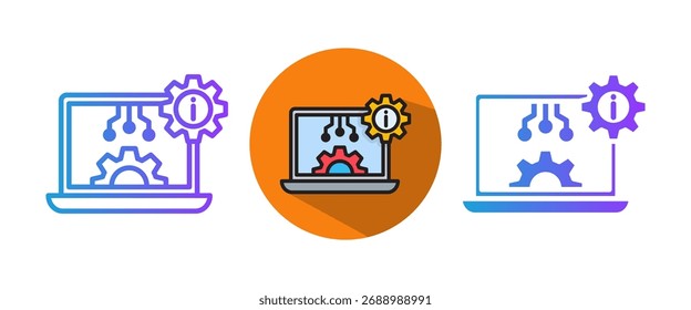 Ilustração de vetor múltiplo de ícone de tecnologia da informação