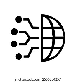 Conjunto de iconos de Tecnología de información. Conjunto de iconos en blanco y negro, conjunto de iconos editables, que contiene computación en nube, administrador de TI, big data, análisis de datos, Internet, seguridad de la red y más. Iconos sólidos del vector 