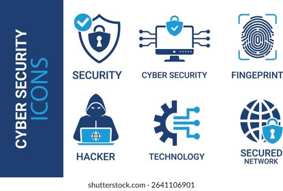 Information Technology icon set. Containing cloud computing, IT manager, big data, data analytics, internet, network security and more. Solid vector icons collection