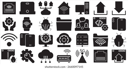  ícone Tecnologia da Informação. ilustração vetorial. EPS 10 IA