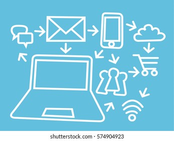 Information technology icon vector illustration isolated blue background