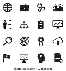 Information Technology Icons. Black Flat Design. Vector Illustration. 
