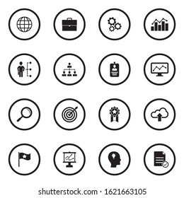 Information Technology Icons. Black Flat Design In Circle. Vector Illustration.