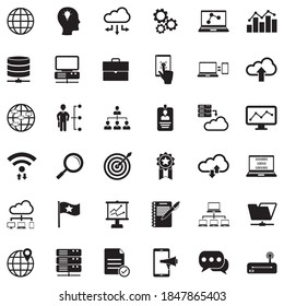 Information Technology Icons Black Flat Design Stock Vector (Royalty ...