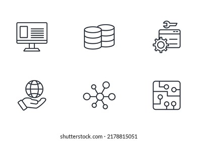 information technology icons set . information technology pack symbol vector elements for infographic web