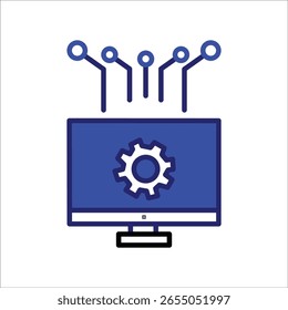 Informationstechnologie-Symbole. Einfache farbige Vektorgrafik