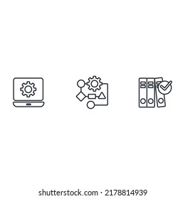 Information Technology Infrastructure Libary icons set . Information Technology Infrastructure Libary pack symbol vector elements for infographic web