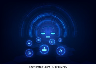 information technology internet digital justice law Labor Law Lawyer Legal Business  Concept. vector illustration