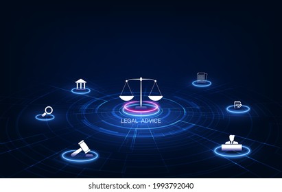 information technology internet digital justice law Labor Law Lawyer Legal Business  Concept. vector illustration