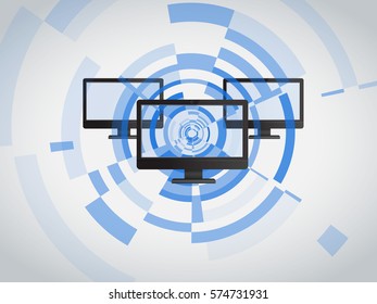  Information technology, IT. Head-up Display, black computers