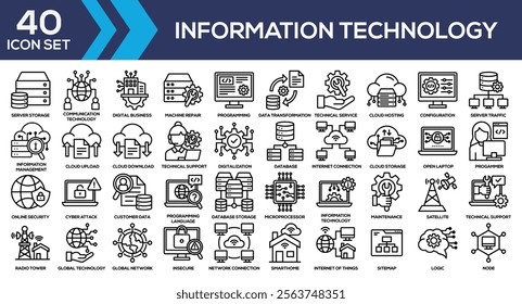 Information Technology Line Icon Collection