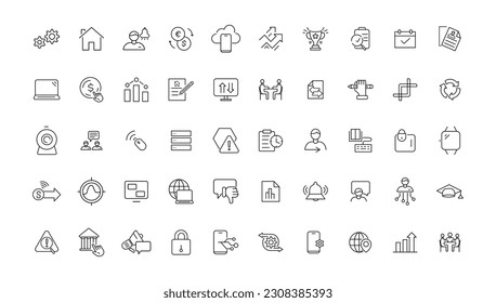 Information technology line icons collection. Big UI icon set in a flat design. Thin outline icons pack. Vector illustration 
