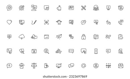 Information technology line icons collection. Big UI icon set in a flat design. Thin outline icons pack. Vector illustration.
