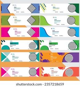 information technology linkedin banner design with gradation