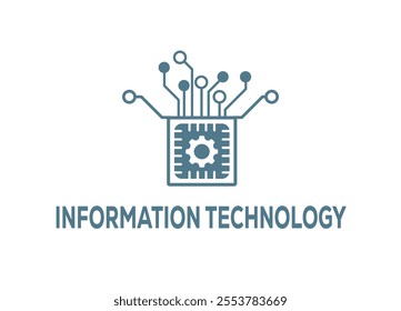 Information technology logo vector templates design