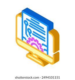 information technology management business isometric icon vector. information technology management business sign. isolated symbol illustration
