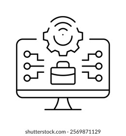 information technology management business line icon vector. information technology management business sign. isolated contour symbol black illustration