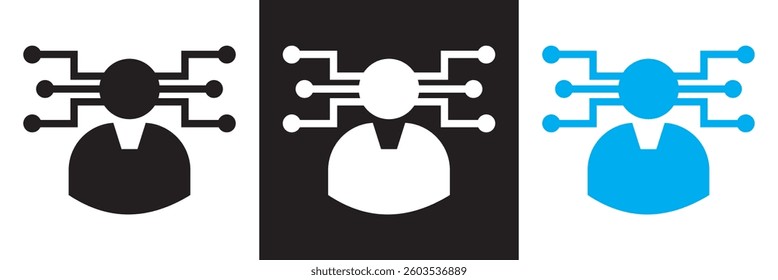 Information technology manager icon . Vector illustration. isolated on white and black background. EPS 10