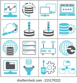information technology and network icons set