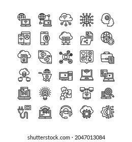 Information Technology outline icon style illustration. EPS 10 file 