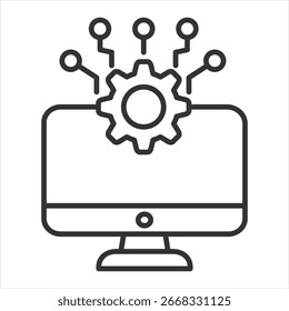 Information Technology Outline Icon Vector Illustration