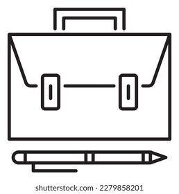 Information technology pen, briefcase vector icon illustration.