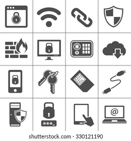 Information technology security icons. IT security Icons