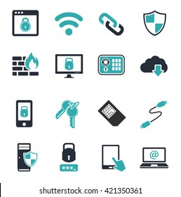 Information technology security icons. IT security Icons