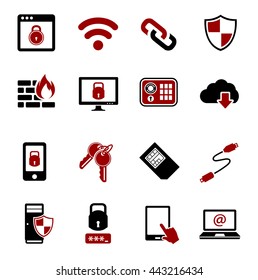 Information technology security icons. IT security Icons
