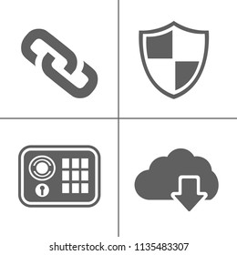 Information technology security icons. IT security icons set - safety protection sign and symbols