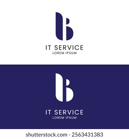 Information Technology Service Logo B Letter