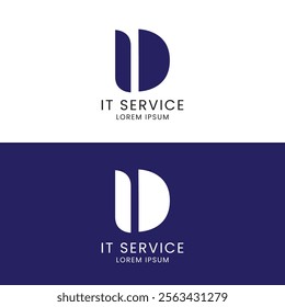 Information Technology Service Logo D Letter