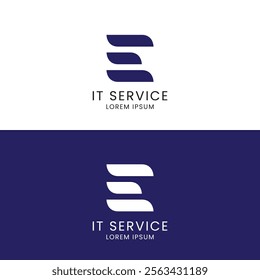 Information Technology Service Logo E Letter