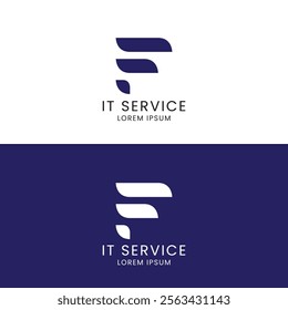 Information Technology Service Logo F Letter