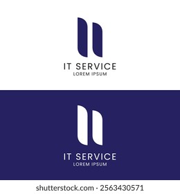 Information Technology Service Logo N Letter