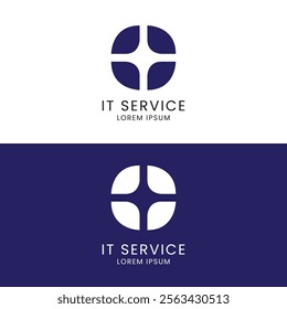 Information Technology Service Logo O Letter