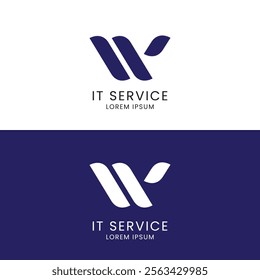 Information Technology Service Logo W Letter