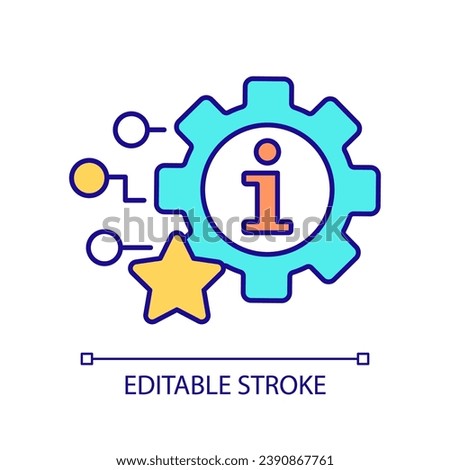 Information technology setup RGB color icon. Digital dataset approvement. Data processing software benefits. Isolated vector illustration. Simple filled line drawing. Editable stroke
