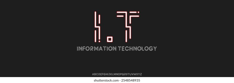 Information Technology sport modern urban alphabet fonts. Typography, abstract technology, fashion, digital, future creative logo font. vector illustration