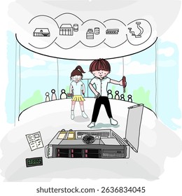 Information Technology System Builder : Technicians build a new computer server system