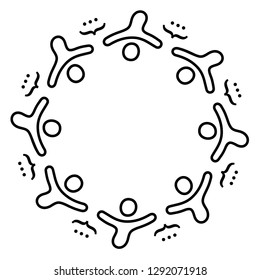 Information technology team. Vector outline icon isolated on white background.