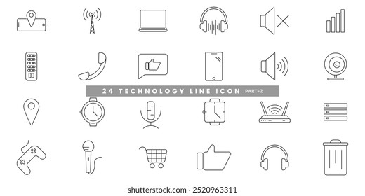 Information technology thin line icons set.vector illustration for Programming, Network, Website, Process, Internet, Data, Technology symbol.
