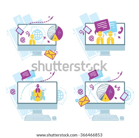 information technology vector icons. Computer