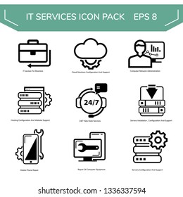 Information tecnology services icon pack