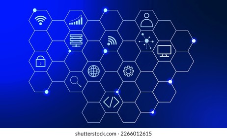 Information and telecommunication and advance internet network concept. Vector illustration.