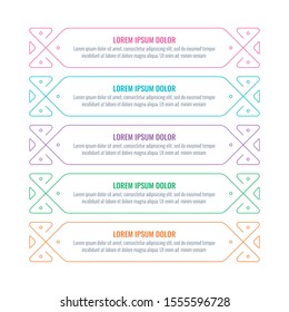 Information template with five step motifs. Motif infographic design. ornate infographic template