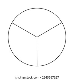 Information template pie chart with three steps.