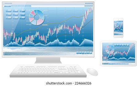 Information terminal. Stock graph 