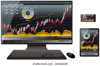Information terminal. Stock graph 